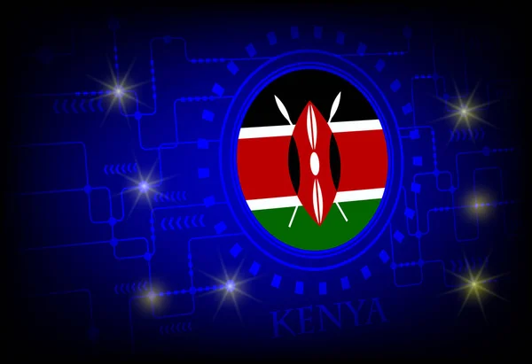 A technológiai háttér Kenya zászlaja. — Stock Vector