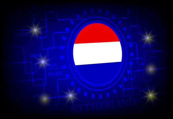 技術の背景にオランダの旗. — ストックベクタ
