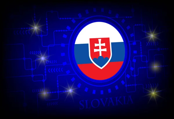 Flag of Slovakia on a background of technology. — Stock Vector