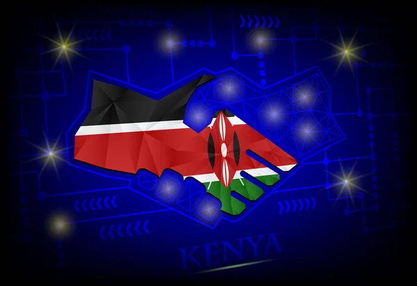 Kenya zászlajából készült kézfogás logó. — Stock Vector