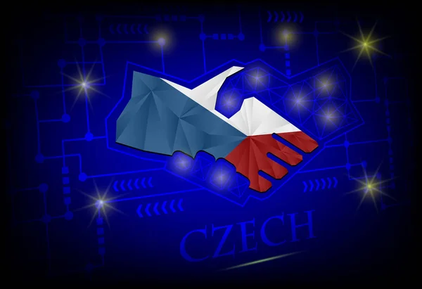 Handshake-Logo aus der Flagge der Tschechischen Republik. — Stockvektor