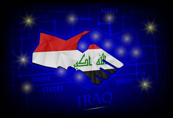 Handshake logo made from the flag of Iraq. — Stock Vector