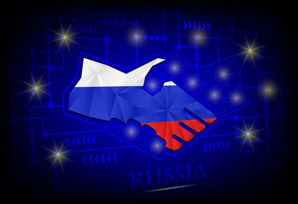 Handshake-Logo aus der Flagge Russlands. — Stockvektor