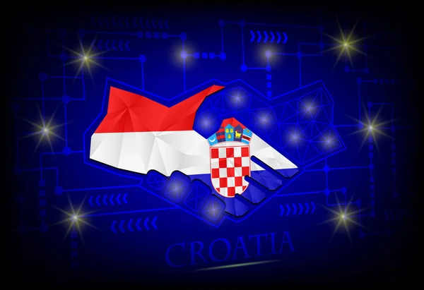 Handshake-Logo aus der Flagge Kroatiens. — Stockvektor