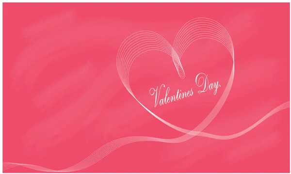Valentines Card Line Heart Vector Illustration — Stock Vector