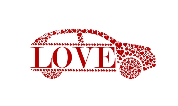 Love Car Logo Vector Ontwerp Template Vectorillustratie — Stockvector