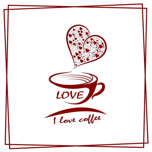 Kahve Logosu Basit Zarif Bir Kafe Vektör Illüstrasyonu — Stok Vektör