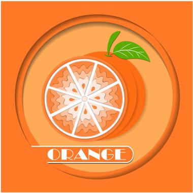 Yaprak ikonlu portakal meyvesi. Poster Reklamları: Flyers Vektör İllüstrasyonu