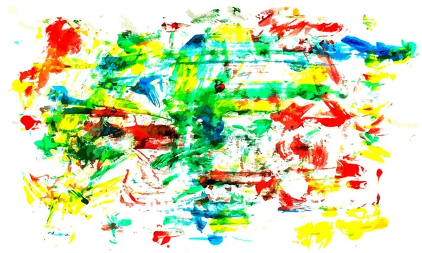 Dessin Main Abstrait Vectoriel Composition Peinture Huile Fond Coloré — Image vectorielle