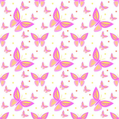 Kelebekli kusursuz desen. Vektör dokusu çizimi.