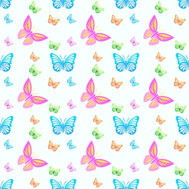 Kelebekli kusursuz desen. Vektör dokusu çizimi.