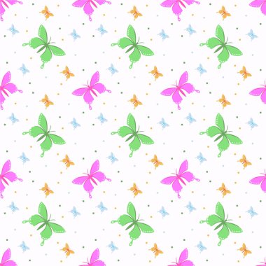 Kelebekli kusursuz desen. Vektör dokusu çizimi.