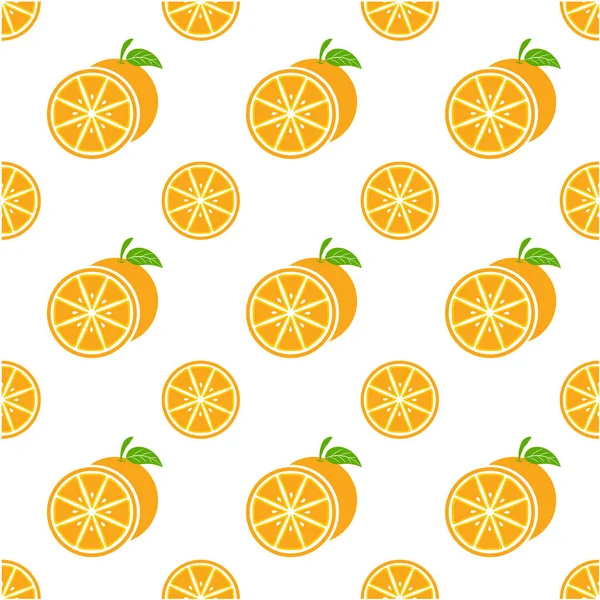 Patrón Sin Costuras Con Naranjas Ilustración Textura Vectorial — Vector de stock
