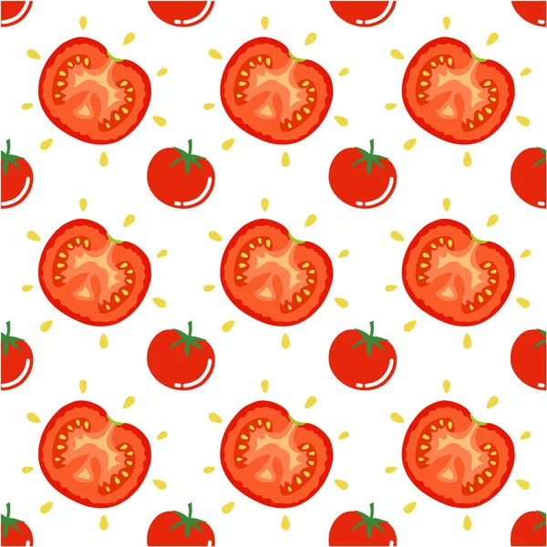 Nahtloses Muster Mit Tomate Illustration Der Vektortextur — Stockvektor