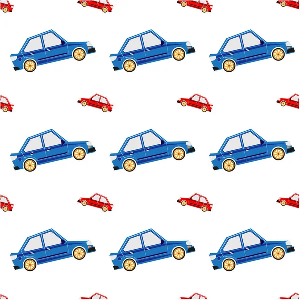 Bezproblémový Vektor Auta Automobilové Hračky Pozadí Vektorové Ilustrace — Stockový vektor