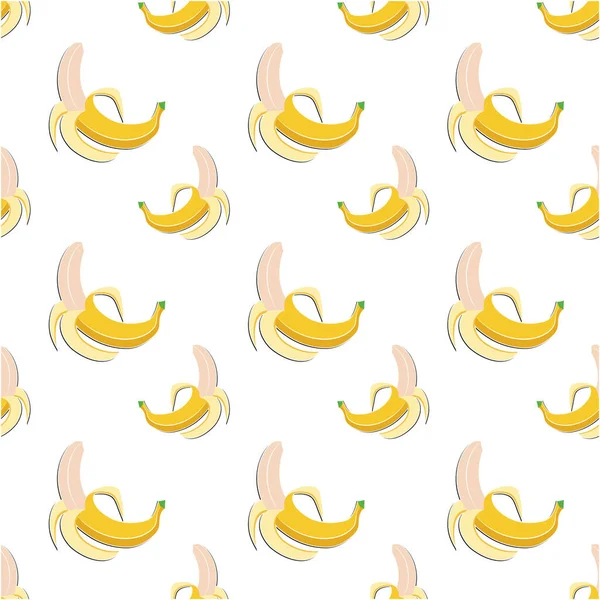 Vektor Nahtlose Banane Flache Muster Vektorillustration — Stockvektor