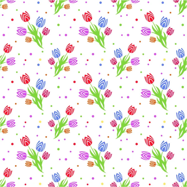Naadloos Patroon Met Tulpen Vector Textuur Illustratie — Stockvector