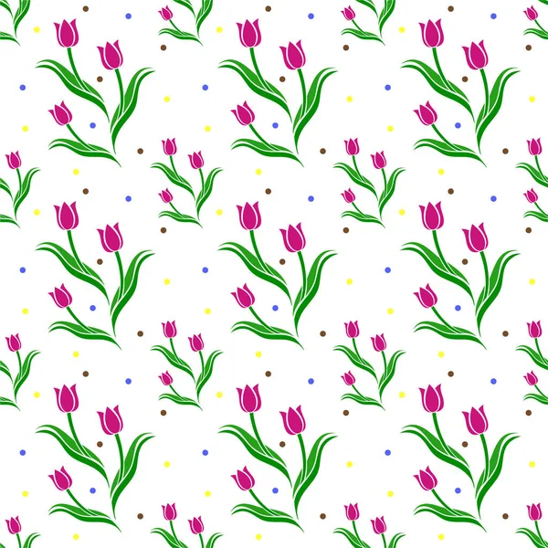 Naadloos Patroon Met Tulpen Vector Textuur Illustratie — Stockvector