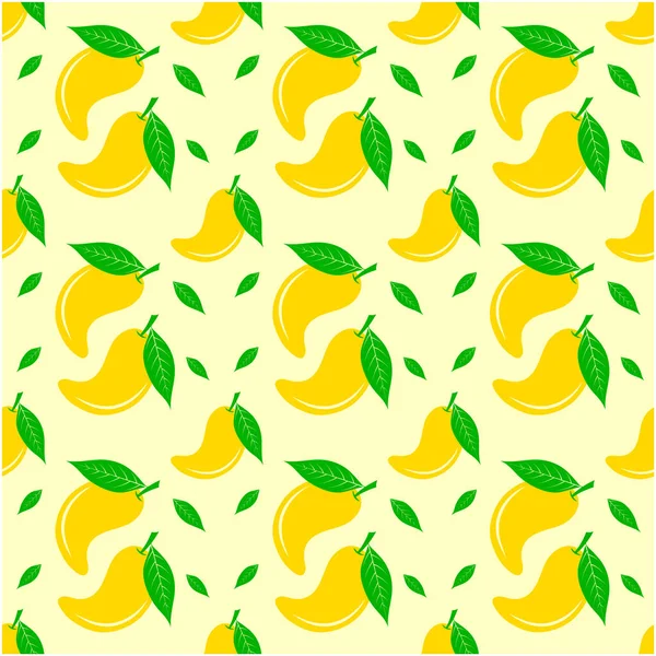 Nahtloses Muster Mit Mango Illustration Der Vektortextur — Stockvektor