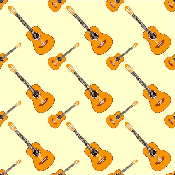 Padrão Sem Emenda Com Guitarra Ilustração Textura Vetorial —  Vetores de Stock