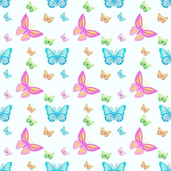 Seamless Pattern Butterfly Vector Texture Illustration — Stock Vector