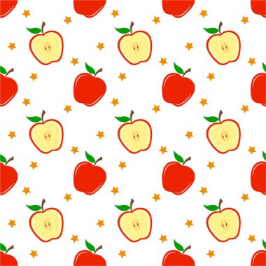 Elmayla kusursuz desen. Vektör dokusu çizimi.