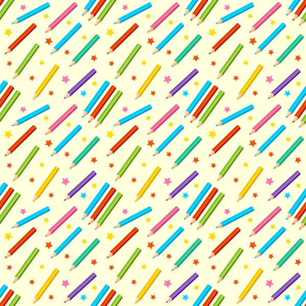 Modèle Sans Couture Avec Crayon Couleur Illustration Texture Vectorielle — Image vectorielle