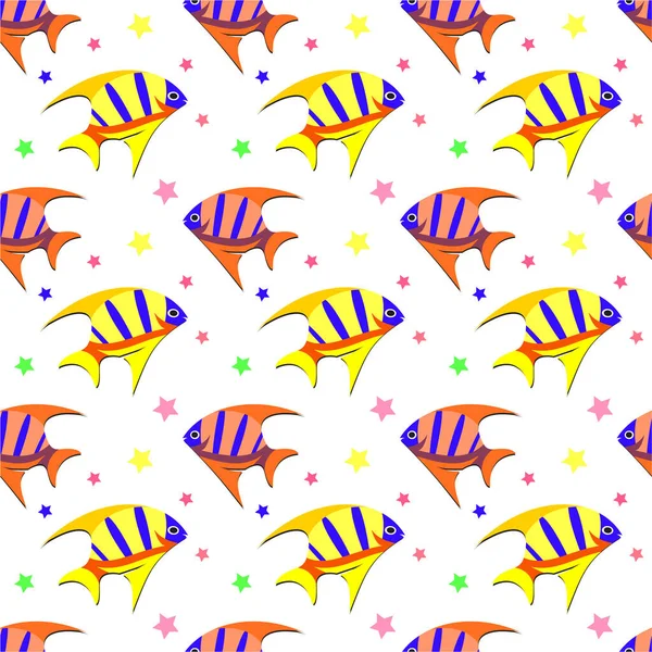 Motif Sans Couture Avec Des Poissons Illustration Vectorielle — Image vectorielle