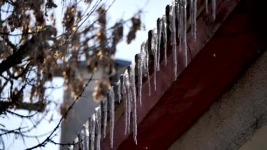 Bahar geldi. Hava ısındı, çatıdaki sarkıtlar eriyor.