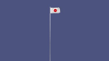 Rüzgarda dalgalanan Japon bayrağının dijital animasyonu 