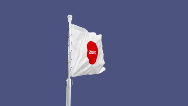 Animação digital da bandeira japonesa acenando ao vento — Vídeo de Stock