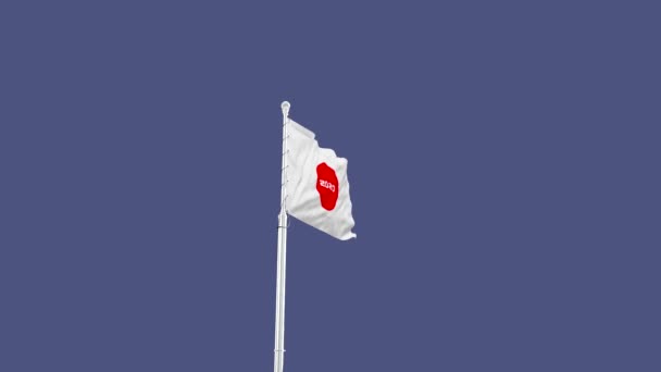 Цифрова анімація японського прапора, який махає вітром. — стокове відео