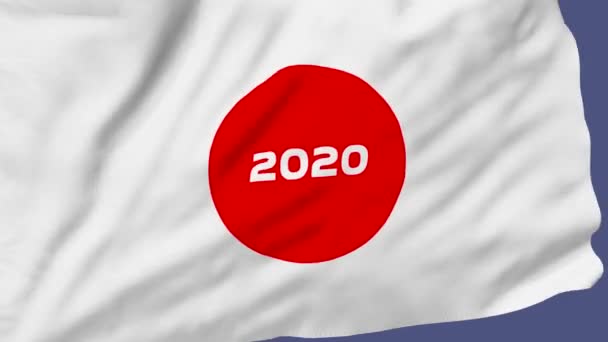 Animation numérique du drapeau japonais agitant le vent — Video