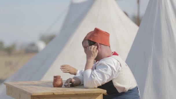 Os zouaves franceses. soldados otomanos do século XIX. Guerra da Crimeia . — Vídeo de Stock