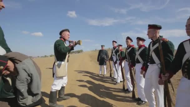 Askeri Kamp Kırım Savaşı Kırım Savaşı Sahnelerinin Yeniden Canlandırılması — Stok video