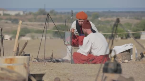 A francia zouaves. A 19. század ottomán katonái. Krími háború. — Stock videók