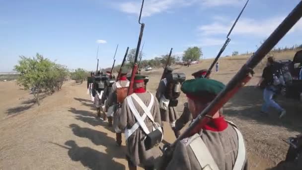 Camp Militaire Guerre Crimée Reconstitution Des Scènes Guerre Crimée — Video