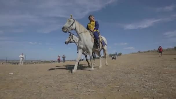 Ussari. Guerra di Crimea. Rievocazione delle scene della guerra di Crimea — Video Stock