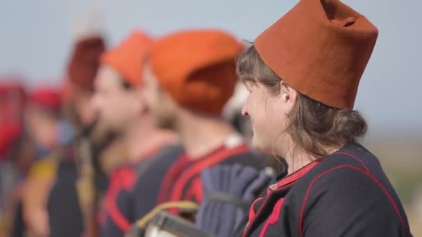 The Zouaves. Tactical formation of Turkish soldiers. the Crimean war — Stock Video