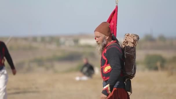 The Zouaves. Tactical formation of Turkish soldiers. the Crimean war — Stock Video