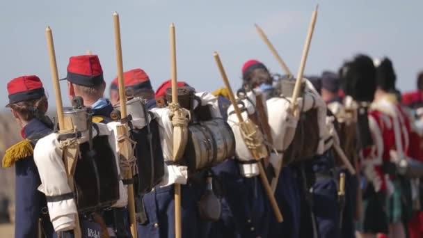 Tactical formation of French soldiers. the Crimean war — Stock Video
