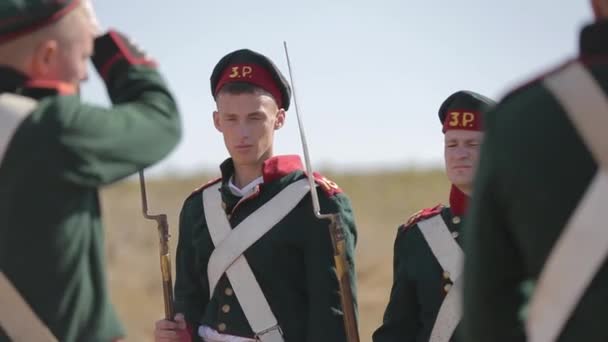 Militärlager Krimkrieg Nachstellung Von Szenen Des Krimkrieges — Stockvideo