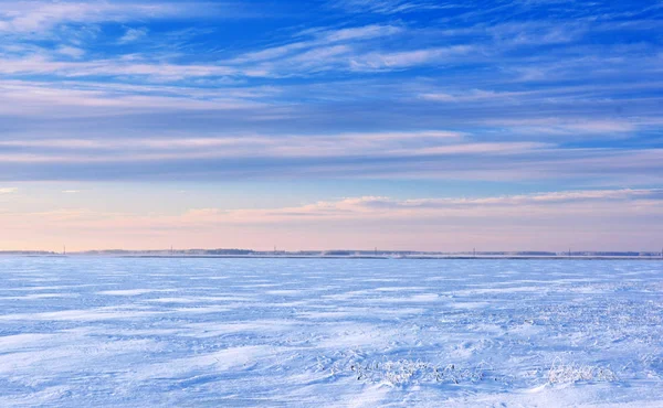 Inverno paisagem rural — Fotografia de Stock