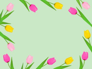 Renkli lale çiçekleriyle resim