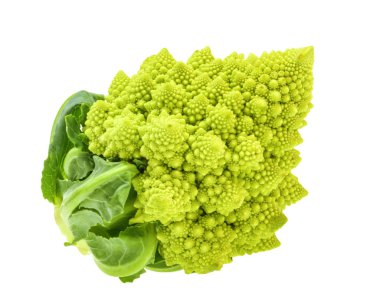 Romanesco brokoli veya Roma karnabahar gölge izole