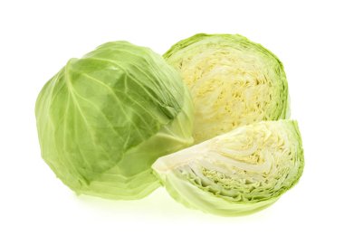 Beyaz arkaplanda yeşil lahana