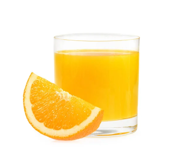 Copo de suco de laranja, isolado no fundo branco — Fotografia de Stock