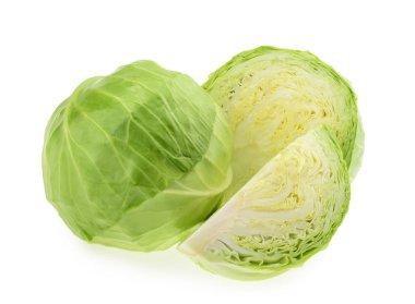 Beyaz arkaplanda yeşil lahana