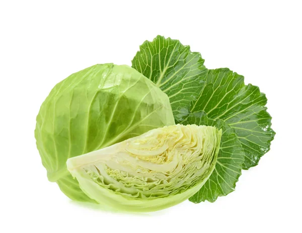 Green cabbage isolated on white background — Stock Photo, Image