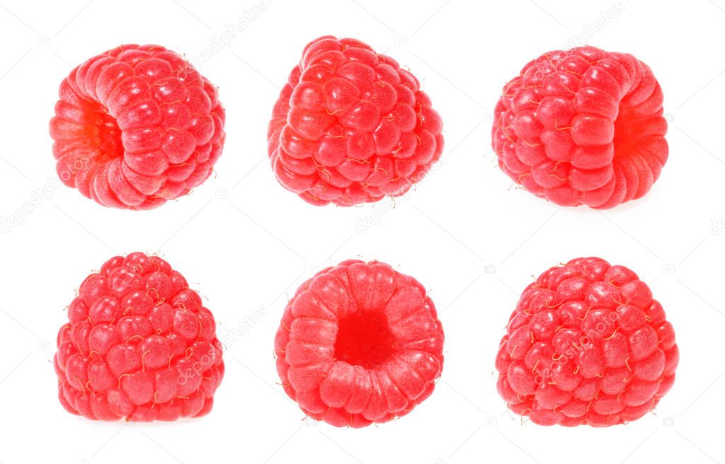 Raspberries  isolated on white